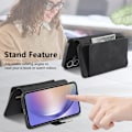 Miniatyrbillede 7 af 11: SKALO Samsung A26 5G 2-in-1 Magnet PU-Læder Ring Flip Cover - Sort Black