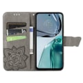 Miniatyrbillede 2 af 8: SKALO Motorola Moto G62 5G Mandala Butterfly Flip Cover - Grå Grey