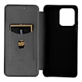 Pikkukuva 2 / 6: SKALO Motorola Moto G75 5G Carbon Fiber Lompakkokotelo - Musta Black