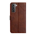 Miniatyrbild 8 av 8: SKALO Samsung S23 Embossed Plånboksfodral i PU-Läder - Brun Brun