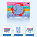 Pikkukuva 4 / 9: SKALO Samsung Tab A9 Shock Resistant Armor Popit Silicone Kuori - Rainbow Multicolor