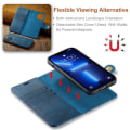 Miniatyrbillede 7 af 11: DG MING iPhone 14 Pro 2-i-1 Magnet Pungetui - Blå Blue
