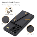 Miniatyrbillede 10 af 11: SKALO Xiaomi Redmi Note 13 Pro+ PU-læder Kortholder Cover - Sort Black
