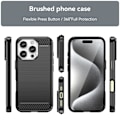 Pikkukuva 9 / 9: SKALO iPhone 16 Pro Max Armor Carbon Iskunkestävä TPU suojakuori - Valitse väri Black