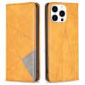 Miniatyrbild 1 av 7: iPhone 15 Pro BINFEN COLOR Embossed Plånboksfodral - Gul Gul