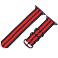 Miniatyrbild 2 av 4: SKALO Nato-armband i nylon Apple Watch 42/44/45/49mm - Fler färger Svart-Röd