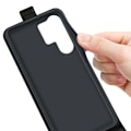 Miniatyrbillede 3 af 9: SKALO Samsung S25 Ultra Vertical Flip PU-Læder Flip Cover - Sort Black