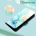 Miniatyrbild 5 av 7: SKALO Motorola Moto G14 Marmor 3D Plånboksfodral Turkos