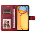 Pikkukuva 3 / 9: SKALO Xiaomi Redmi 13C 4G PU-nahkainen Lompakkokotelo - Valitse väri Red