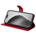 Miniatyrbillede 4 af 9: SKALO iPhone 16 Pro Max PU-læder Pungetui - Vælg farve Red