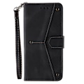 Miniatyrbillede 6 af 7: SKALO Samsung S25 Premium PU-læder Splicing Flip Cover - Sort Black
