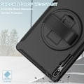 Pikkukuva 10 / 11: SKALO Samsung Tab S7 FE Extra Shockproof Armor 360 Kahva/Tripod Suojakuori - Musta Black