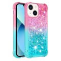 Miniatyrbild 1 av 7: SKALO iPhone 15 Plus Kvicksand Glitter Hjärtan TPU-skal - Rosa-Turkos multifärg
