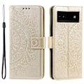 Miniatyrbillede 1 af 6: SKALO Google Pixel 8a Mandala Flip Cover - Guld Gold