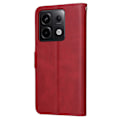 Pikkukuva 9 / 9: SKALO Xiaomi Redmi Note 13 Pro 5G PU-nahkainen Lompakkokotelo - Valitse väri Red