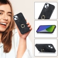 Pikkukuva 7 / 11: SKALO iPhone 14 Plus PU-nahkainen kortinhaltijan rengas - Musta Black