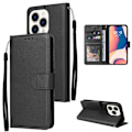 Miniatyrbillede 5 af 7: SKALO iPhone 15 Plus Flip Cover m. pung i PU-læder - Sort Black