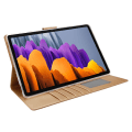 Pikkukuva 2 / 6: SKALO Samsung Tab S7/S8 PU-nahkainen Lompakkokotelo - Kulta Gold