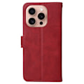 Miniatyrbillede 9 af 9: SKALO iPhone 16 Pro PU-læder Pungetui - Vælg farve Red