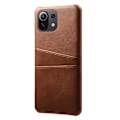 Pikkukuva 2 / 4: SKALO Xiaomi Mi 11 Lite PU-Läder Korthållare Skal - Brun Brown