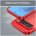 Pikkukuva 7 / 9: SKALO Google Pixel 9/9 Pro Armor Carbon Iskunkestävä TPU suojakuori - Valitse väri Red