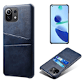 Pikkukuva 1 / 4: SKALO Xiaomi Mi 11 Lite PU-Läder Korthållare Skal - Blå Blue