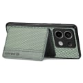 Pikkukuva 4 / 11: SKALO Xiaomi Redmi Note 13 Pro 5G Carbon Fiber Suojakuori korttipidike - Vihreä Green