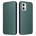Miniatyrbild 1 av 8: SKALO Motorola Moto G73 5G Carbon Fiber Plånboksfodral - Grön Grön