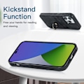 Miniatyrbillede 3 af 10: SKALO iPhone 14 Pro Max PU-læder kortholder Ring - Sort Black