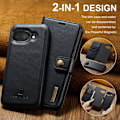 Miniatyrbillede 8 af 11: DG MING Google Pixel 9a 2-i-1 Magnet Flip Cover - Sort Black