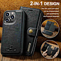 Pikkukuva 6 / 11: DG MING iPhone 14 Pro Max 2-in-1 magneetti lompakkokotelo - Musta Black