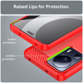 Pikkukuva 7 / 9: SKALO Xiaomi 13 Lite Armor Carbon Iskunkestävä TPU suojakuori - Valitse väri Red