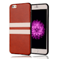 Miniatyrbillede 4 af 9: Skal i PU-läder med 2 streck iPhone 6/6S Brown