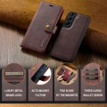Pikkukuva 4 / 11: DG MING Samsung S24+ 2-in-1 magneetti lompakkokotelo - Punainen Red