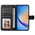 Pikkukuva 3 / 9: SKALO Samsung A35 5G PU-nahkainen Lompakkokotelo - Valitse väri Black