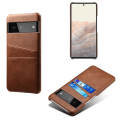 Pikkukuva 1 / 4: SKALO Google Pixel 6 PU-Läder Korthållare Skal - Mörkbrun Dark brown