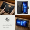 Miniatyrbillede 8 af 11: DG MING iPhone 14 Pro Max 2-i-1 Magnet Pungetui - Sort Black