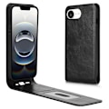 Miniatyrbillede 1 af 11: SKALO iPhone 16e Vertikalt PU-læder cover Cover - Sort Black