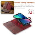 Miniatyrbillede 7 af 11: DG MING iPhone 15 2-i-1 Magnet Pungetui - Rød Red