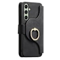 Miniatyrbillede 2 af 11: SKALO Samsung A26 5G 2-in-1 Magnet PU-Læder Ring Flip Cover - Sort Black