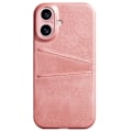 Pikkukuva 1 / 6: SKALO iPhone 16 Plus PU-nahkainen Korttikotelo - Ruusukulta Pink gold