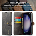 Pikkukuva 8 / 11: DG MING Samsung S24 FE 2-in-1 magneetti lompakkokotelo - Harmaa Grey