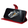 Miniatyrbillede 4 af 9: SKALO OnePlus 12R 5G PU-læder Pungetui - Vælg farve Red