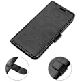 Miniatyrbillede 6 af 9: SKALO Motorola ThinkPhone 5G Crazy Horse Pungetui PU læder - Sort Black
