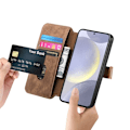 Pikkukuva 3 / 7: SKALO Samsung A26 5G SW-01 Retro PU-Nahka Lompakkokotelo - Ruskea Brown