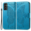 Miniatyrbild 1 av 6: SKALO Samsung A14 4G/5G Mandala Butterfly Plånboksfodral - Blå Blå