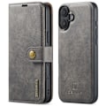 Miniatyrbillede 8 af 10: DG MING iPhone 16 Plus 2-i-1 Magnet Pungetui - Grå Grey