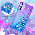 Miniatyrbild 5 av 7: SKALO Samsung A16 Kvicksand Glitter Hjärtan TPU-skal - Lila-Blå multifärg