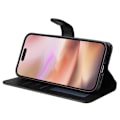 Pikkukuva 4 / 9: SKALO iPhone 16 Plus PU-nahkainen Lompakkokotelo - Valitse väri Black