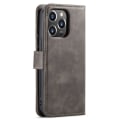 Pikkukuva 11 / 11: DG MING iPhone 15 Pro Max 2-in-1 magneetti lompakkokotelo - Harmaa Grey
